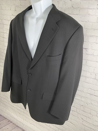 Roundtree Yorke Black 100% WoolTwo Button Blazer Jacket Wool 48R