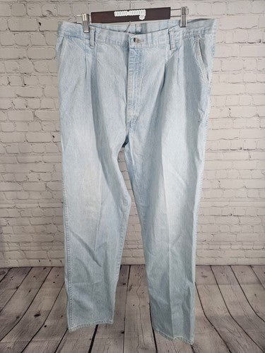 Vtg Timber Creek Light Wash Made Is USA Straight Cut Jeans 38 X 34