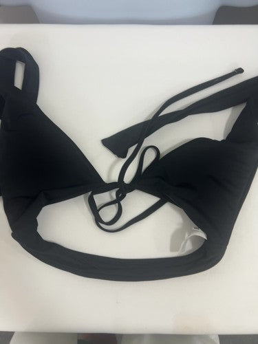 Aerie Black Scoop Neck Plunge Halter Tie Neck Bikini Swim Top Size S