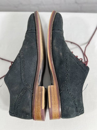 Johnston Murphy Shoes Men’s Black Cap Toe Oxfords Suede Leather Dress Shoes 8 M