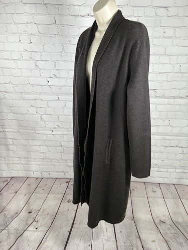 Patrizia Luca Milano Dark Brown Long Knit Sweater Cardigan W/ Pockets Size S