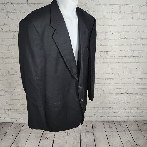 Louis Roth Single Breasted Birds Eye Knit Navy Three Button Mens Blazer Size 44R