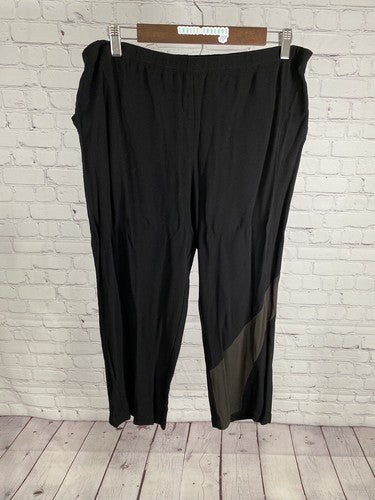 VTG Niche Nilgun Derman Elastic Waist Black Pull On Cropped Pants Women’s L