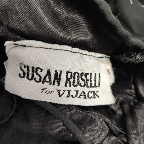 VTG Susan Roselli Vijack Polka Dot Tiered Criss Cross Blackless Dress Size 5/6