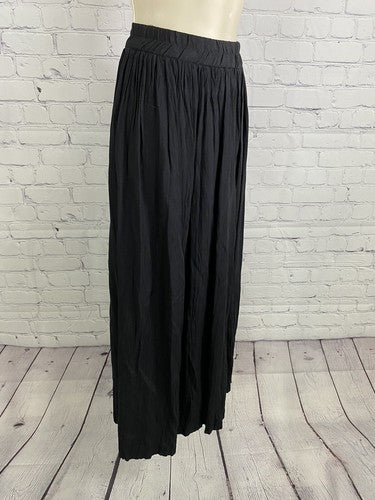 VTG Stonebridge Black Pull On Lined Elastic Waistband Long Flowy Maxi Skirt PL