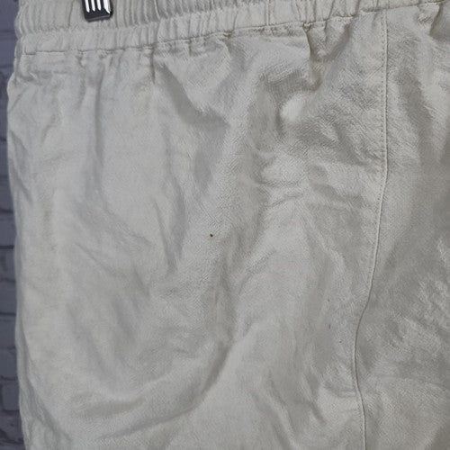 SIR7 Studio Cream Linen Cotton Blend Drawstring Elastic Waist Shorts L