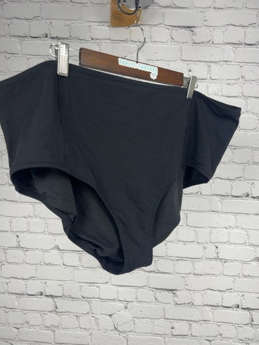 Lands' End Black High Waist Full Coverage Swim Bottoms Bathing Suit 24W