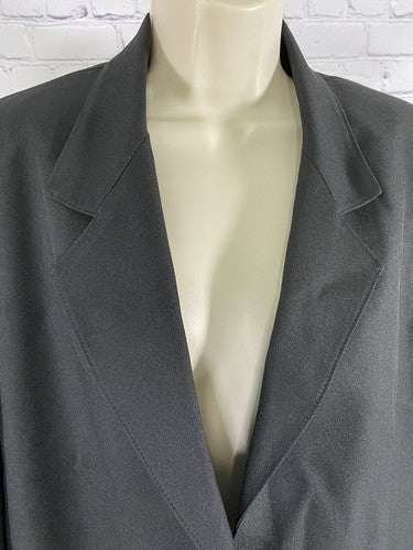 Classic Collection Vintage Black Single Button Womens Blazer Jacket Size 10
