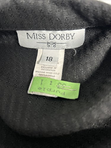 Miss Dorby Black Two Piece Outfit Set Long Skirt Button Up Top Women’s 18