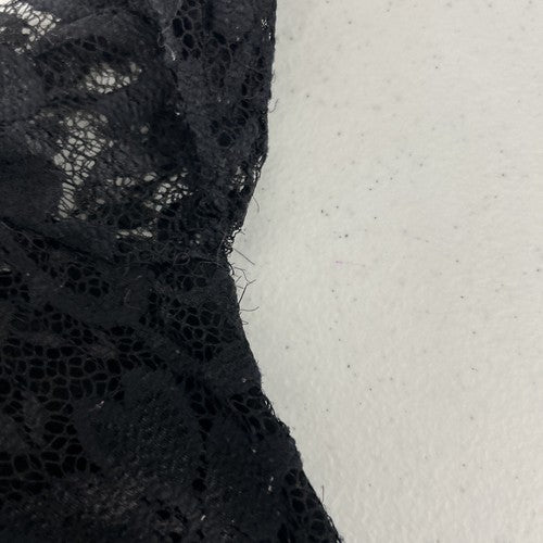 Sentimental NY Black Floral Lace Short Pullover Long Sleeve Bodycon Dress S