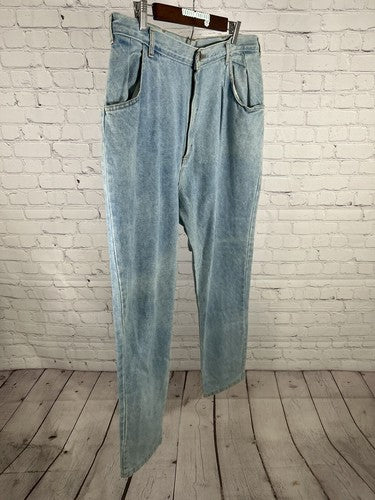 VTG Cafe Light Wash Pleated Front High Rise Blue Jeans Women’s Size 20 (34 x 29)