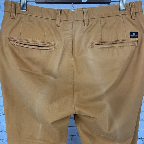 Scotch & Soda Orange Bowie 100% Cotton Lightweight Chino Pants Size 33 (34x29)