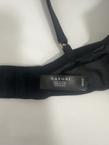 Natori Black Floral Lace Nude Lined Underwire Contour Cup Bra 36DDD