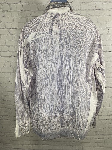 NWT Royal Blue White Blue Textured Long Sleeve Button Up Dress Shirt 2XL