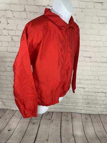 VTG Body Wrappers Red Full Zip Lightweight Nylon Wind Breaker Dance Jacket S