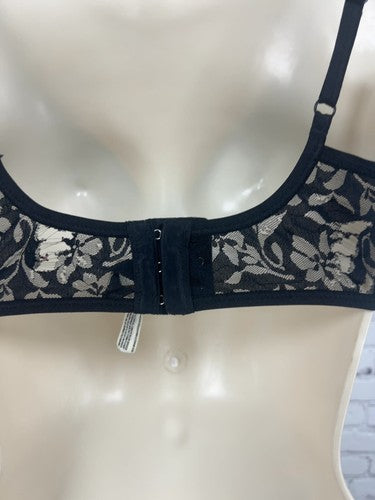 Free People Intimately Black Floral Lace Unlined Underwire Bra 34DD