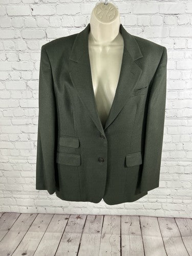 VTG JG Hook Green 100% Wool Two Button Women’s Blazer Suit Jacket Size 10