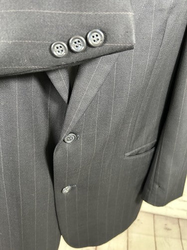 VTG Mark Shale Navy Blue Striped Two Button Jacket Blazer Men’s 46R *defects