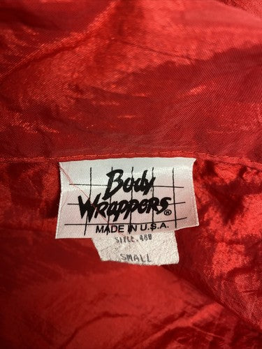 VTG Body Wrappers Red Full Zip Lightweight Nylon Wind Breaker Dance Jacket S