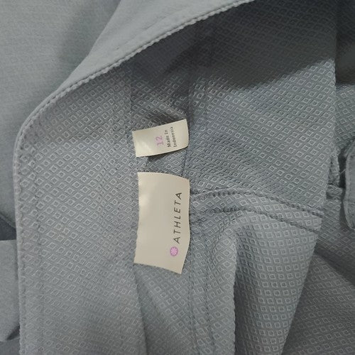 Athleta Gray Teal Cargo Pocket Lace Up Board Shorts Swim Bottoms 12 (34X6)