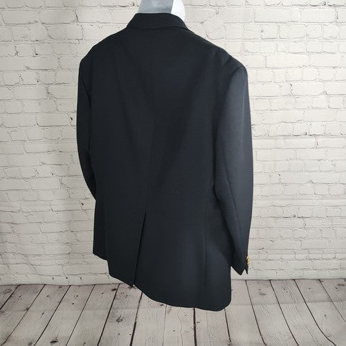Hardwick Clothes Navy Blue Gold Two Button Blazer Sports Coat USA 44R