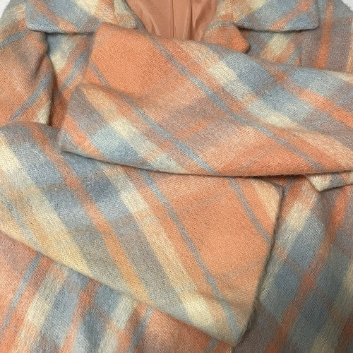 VTG Originala Peach Orange Plaid Button Lined Jacket Coat Retro Union Made M