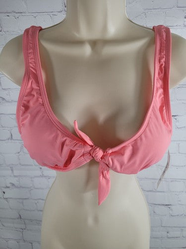 NWT The Bikini Lab Front Tie Pink Bikini Swimsuit Swim Top Beach Large L