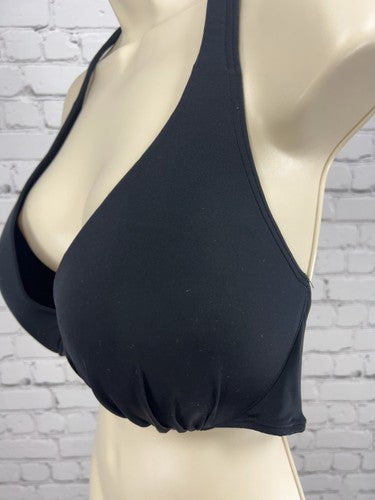 Victoria's Secret Black Underwire Push Up Halter Bikini Swim Top 38DD