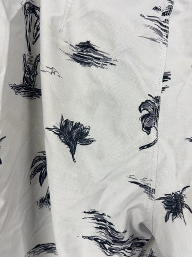 Vans White Black Tropical Pin Up Print Lace Up Cargo Board Shorts 36 (36X10)