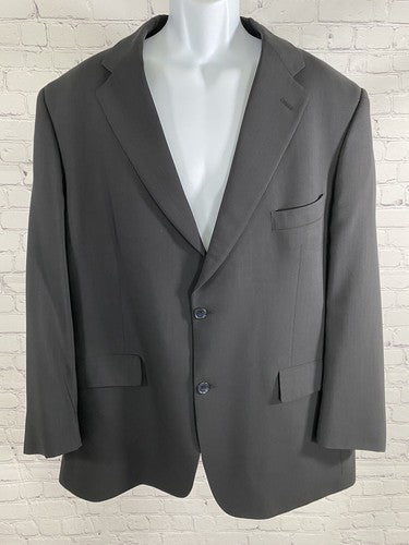 Roundtree Yorke Black 100% WoolTwo Button Blazer Jacket Wool 48R