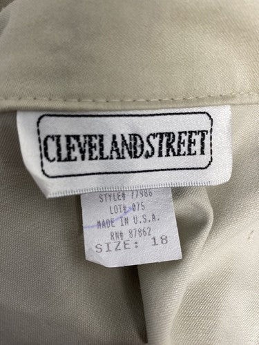 VTG Cleveland Street Beige Collared Button Up Jacket Women’s Size 18