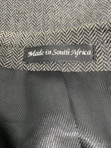 Brigadier Clothiers Wool Gray Black Herringbone Jacket Blazer Sport Coat 52R