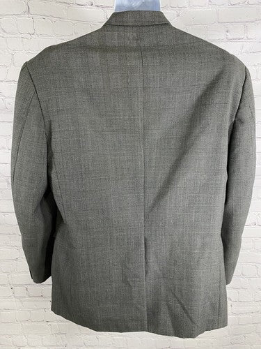 Kilburne and Finch Fine Clothiers Black Gray Plaid 2 Button Blazer Jacket 44R
