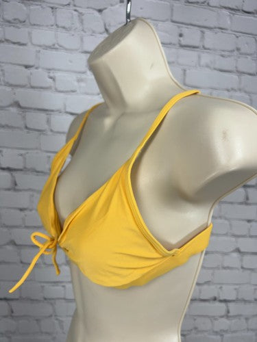 Body Glove Yellow Tie Front Adjustable Strap Triangle Bikini Swim Top S