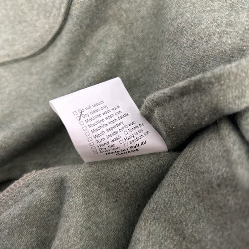 Little Houses Green Wool Button Up Lace Accent Knit Mock Neck Top Women’s M