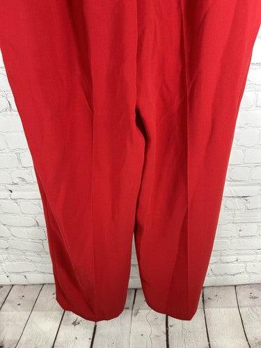 VTG Jones Wear Red Pleated High Rise Wide Leg Trousers Dress Pants 4 (27x28)