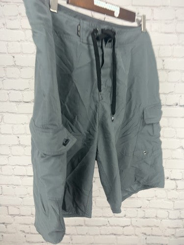 Quiksilver Gray Cargo Pocket Lace Up Board Shorts Swim Trunks (40x10.5)