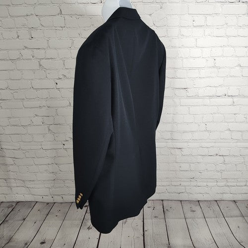 Hardwick Clothes Navy Blue Gold Two Button Blazer Sports Coat USA 44R