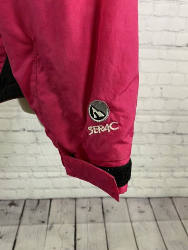 VTG 90s Serac Pink Black Full Zip Insulated Ventilated High Neck Ski Jacket 6