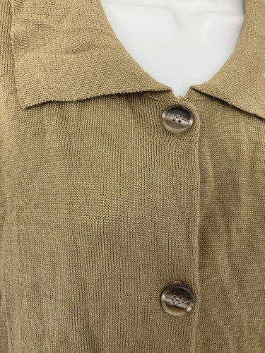 VTG Jon Lawrence LTD. Brown Button Down Sweater Cardigan Pocket Shoulder Pads XL