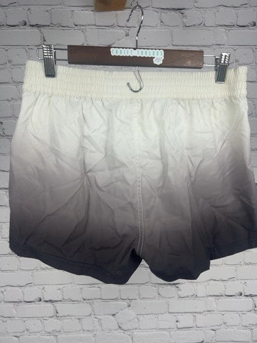 Tucann White Black Ombre Lace Up Zip Pocket Swim Trunks Shorts S (30X2.5)