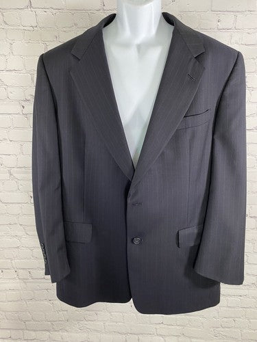 VTG Hart Schaffner Marx Gold Trumpeter Navy Pinstriped Jacket Blazer Wool 42R