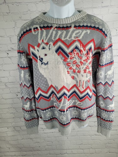 Game Of Thrones Winter Is Here Knit Sweater Size XXL (Med Adult)