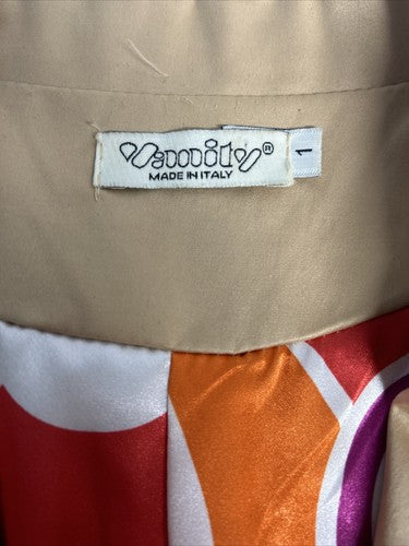 VTG Vanity Gold Tan Two Button Blazer Jacket Suit Jacket Italy Women’s Size XS