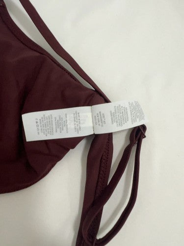 Aerie Burgundy Twist Front Bralette Bikini Swim Top Bathing Suit Size M