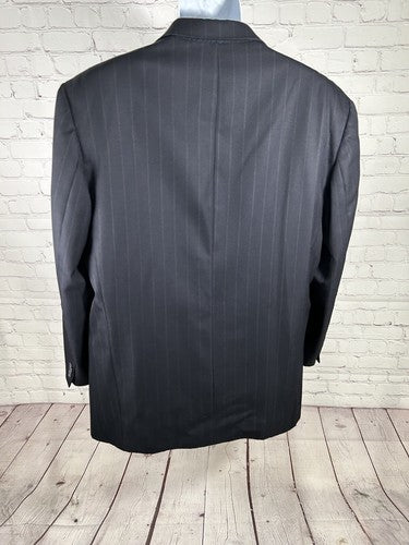 VTG Mark Shale Navy Blue Striped Two Button Jacket Blazer Men’s 46R *defects