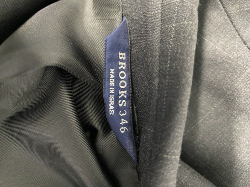 Brooks Brothers 346 Light Black Wool Glen Plaid 3 Button Jacket Blazer 39R