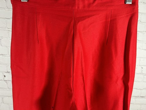 VTG Votre Nom Red Tapered High Rise Trousers Pants France Size 8 (27x24.5)