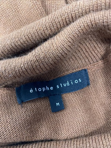Etophe Studios Brown Long Sleeve Pullover Turtle Neck Cable Knit Sweater Women M