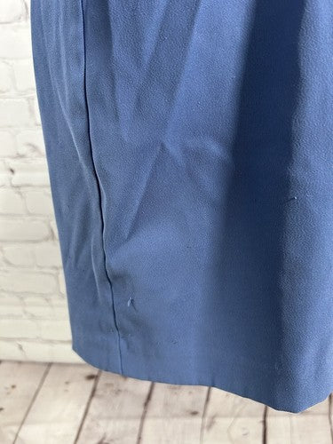 VTG Alyn Paige Blue Button Up Collared Shirt Long Blazer Suit Jacket Size 3/4